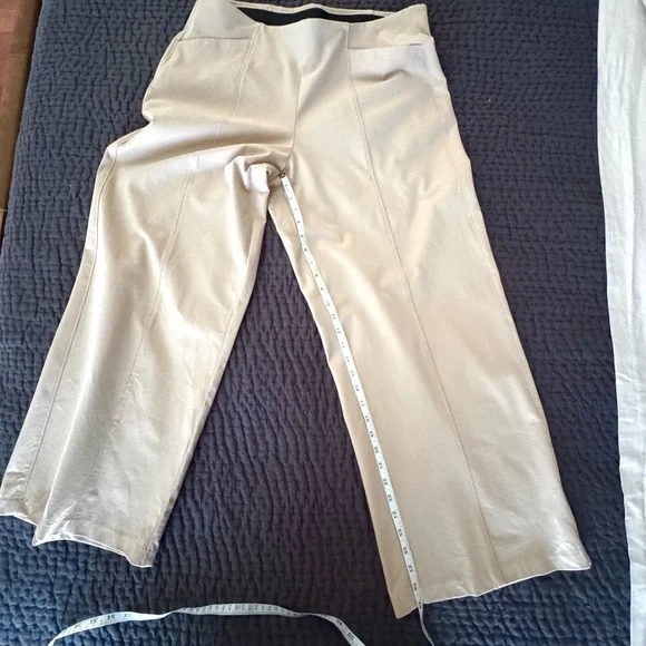 Old Navy Pixie Wide Leg Beige Khaki Pull On Stretch Twill Pants Size XL EUC - Picture 5 of 8